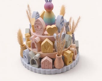 Handcast Decorative Wreath – Modular & Seasonal Decor with Interchangeable Figurines (Figurine Set)