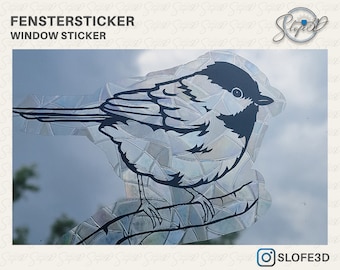 Window sticker suncatcher motif birds I rainbow foil reusable window sticker