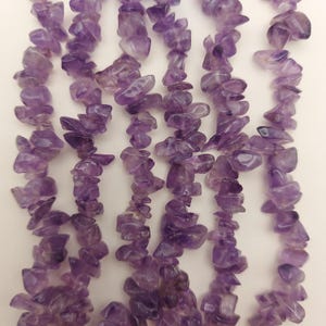 Amethyst Chip Beads Strand: Natural Purple Gemstone DIY Jewelry