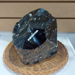 Riesen Obsidian Rock | Roher natürlicher 4kg Stein | Kristall Dekor | Schutz & Erdung