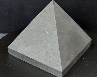 Polished Crystal Pyramid Decor | Shungite, Rose Quartz, Pyrite, White Quartz