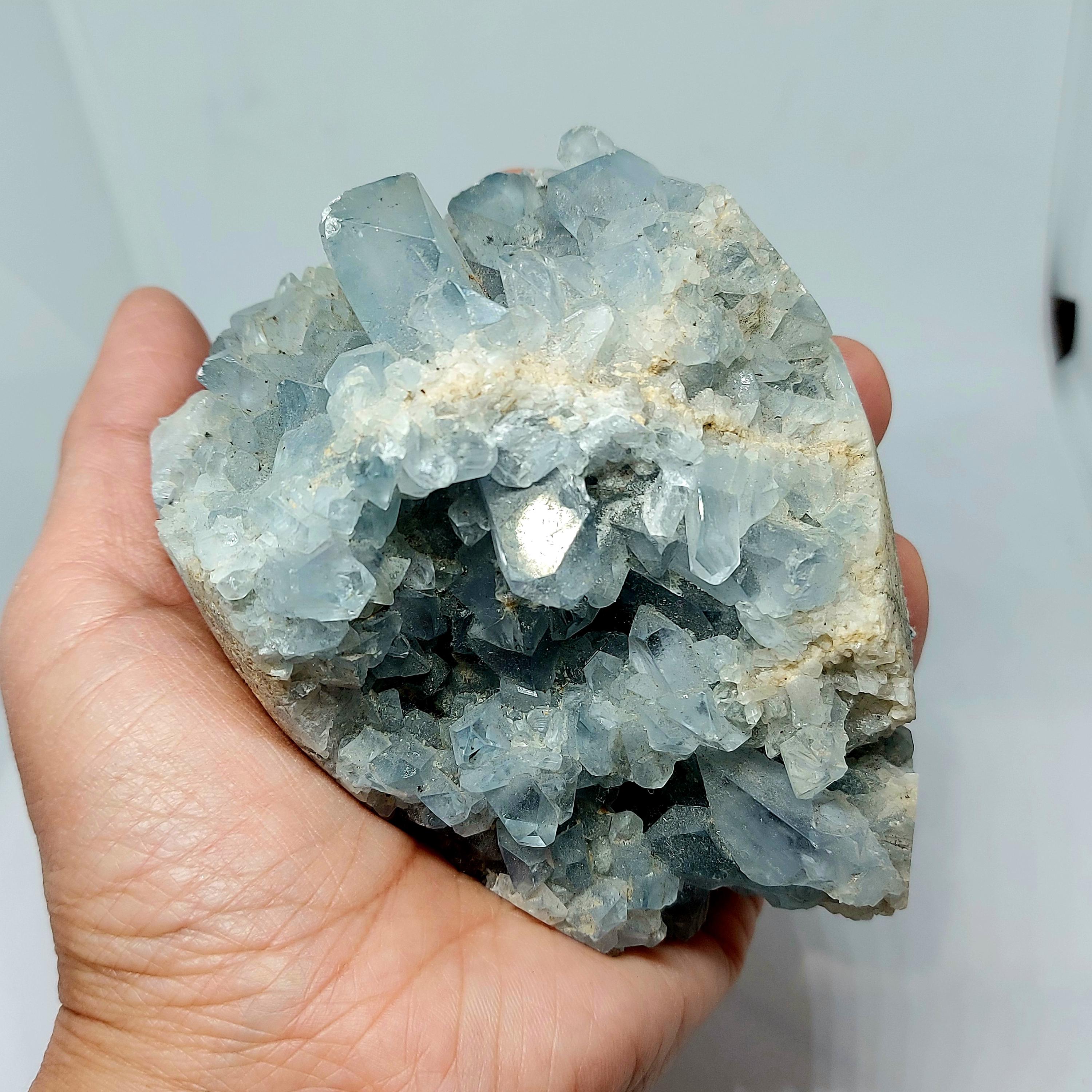 セレスタイト「恐竜の卵」ジオード | 824g ブルークリスタル