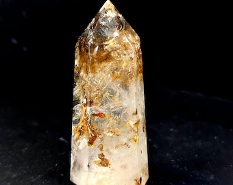 Garden Quartz Tower | Lodolite Crystal Point with Scenic Inclusions, Natural Decor