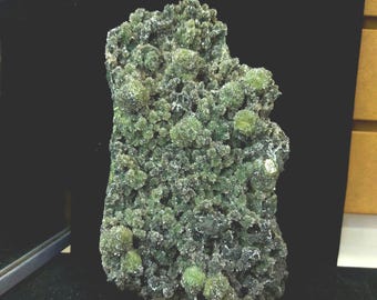 Druzy Green Chalcedony with Stilbite on Calcite | Indian Mineral Specimen 855g