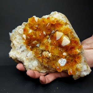 2kg Natural Citrine Crystal Cluster: Golden Yellow Healing Stone, Rio do Sul Brazil
