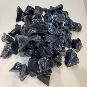 Black Obsidian Rough Stones | Raw Volcanic Glass for Protection, Decor & Grounding