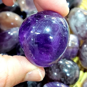 Natural Amethyst Tumbled Stones - Deep Purple to Lavender Healing Crystals - Sleep Aid, Anxiety Relief - Crown Chakra & Meditation Stones