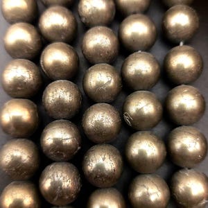 Pyrite Bead Strand | Natural Round Beads from Peru | 7.5” or 15.5” Length