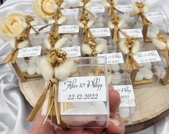 Personalized party favors sugared almonds and chocolate