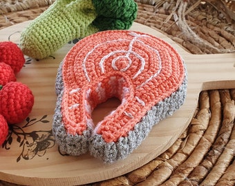 Fish salmon - crochet play food for kids kitchen or restaurant