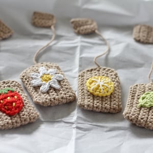 Crochet tea bags for Child's kitchen or markt. Handmade toys for a Tea-party. Eco toys, cotton toys image 8