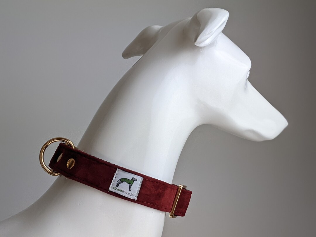 Soft Touch Burgundy Adjustable Medium Large Dog Collar With Heavy Duty