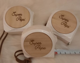graduated meter of 5M, bamboo, personalized, laser engraving, gifts dads, grandpa etc.
