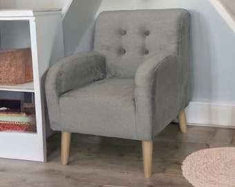 Fauteuil enfant gris avec boutons