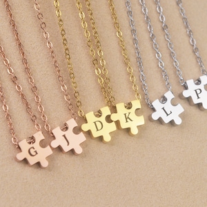 Collar con inicial personalizado, collar con rompecabezas personalizado, collar con letras, collar de pareja personalizado, regalo para ella, regalo para mamá, regalo para esposa