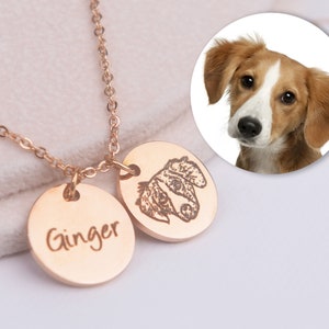 Custom Dog Portrait Necklace, Pet Memorial Necklace for Mom, Pet Gift for Her, Personalized Dog Necklace with Pet Picture, Mother's Day Gift