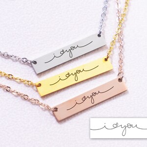Colar de caligrafia real personalizado, colar de assinatura, joias de caligrafia, joias de assinatura, colar de mensagem colar de assinatura memorial