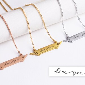 Joias de caligrafia personalizadas, colar de caligrafia real, colar de assinatura, colar de assinatura, colar de mensagens de joias de assinatura Memorial