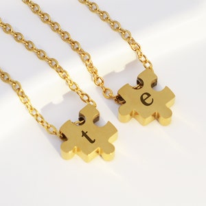 Collar de rompecabezas personalizado, regalo para esposa, regalos de mejor amigo, collar inicial personalizado, collar de letras, collar de pareja, regalo de aniversario