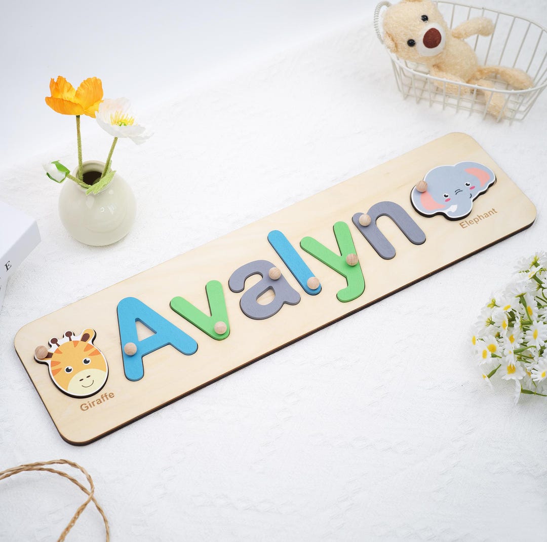 Personalized Wooden Name Puzzle – Custom Toddler Learning Toy With ...