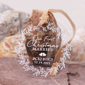 First Christmas Married Ornament 2022, Personalized Mr and Mrs Ornament, Custom Married Christmas Ornament, Wedding Gift Keepsake