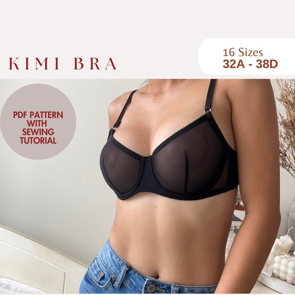 Kimi Bra Pattern, Lingerie Pattern pdf with Instruction