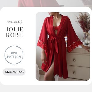 Robe Pattern PDF, Jolie Silk Robe Pattern, diy Robe size XS-XXL