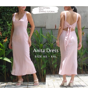 Anita dress pattern, pdf sewing pattern, women dress pattern size xs-xxl