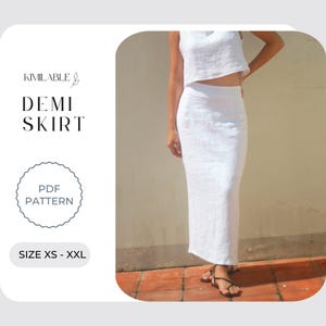 Demi Linen Skirt, Skirt Sewing Pattern, Skirt For Women PDF Pattern Size XS - XXL