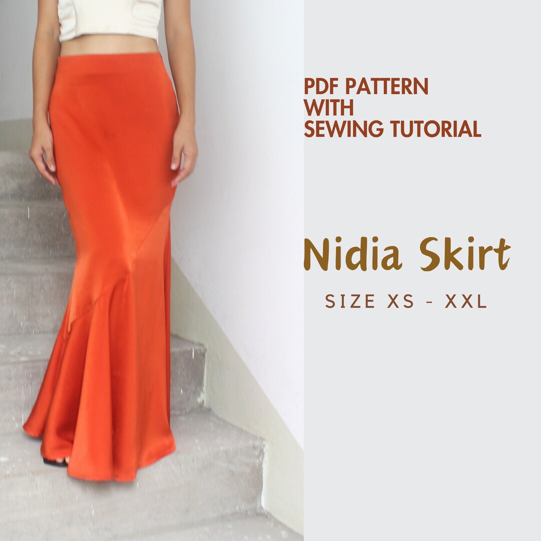 Silk Slip Skirt Sewing Pattern Long Skirt Pdf Beginner Pattern Etsy
