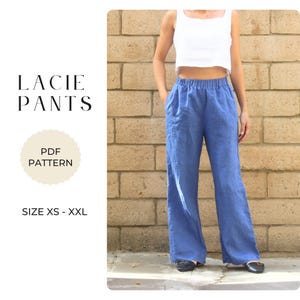 Lacie Linen Pants - Wide Leg Linen Pants Pattern - Easy PDF Sewing Pattern