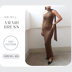 Amari Dress Sewing Pattern Scarf Halter Neck Dress PDF Easy Sewing PDF Pattern