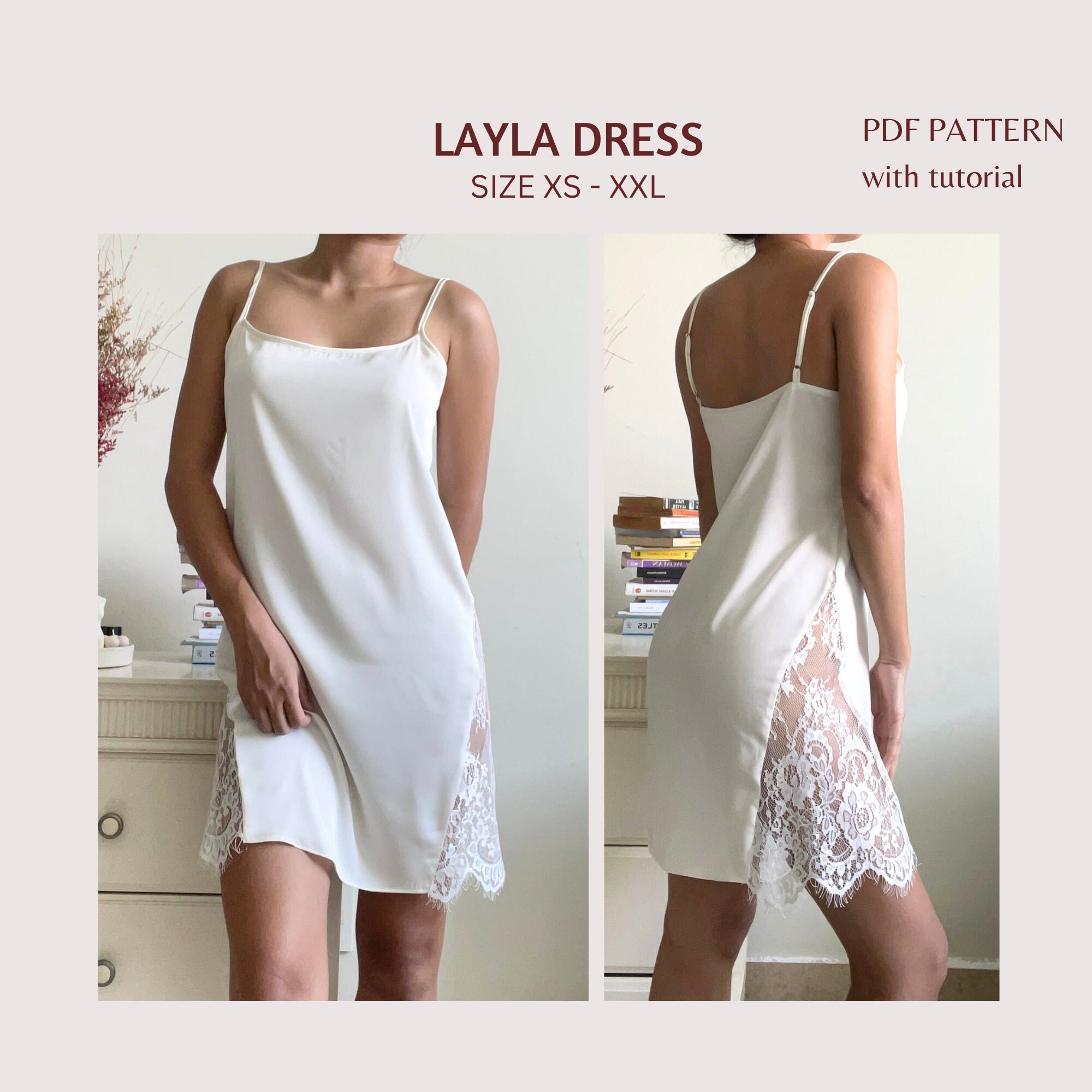 Layla Dress Sleepwear Pattern Silk Slip Dress Pattern Etsy