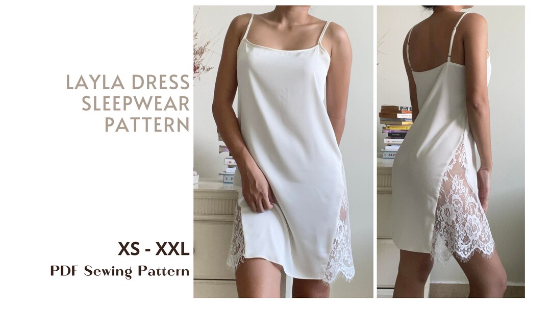 Layla Dress Sleepwear Pattern Silk Slip Dress Pattern Etsy