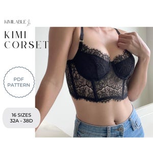 Lace Corset Pattern Sewing, Lingerie Pattern Pdf, Size 32-38