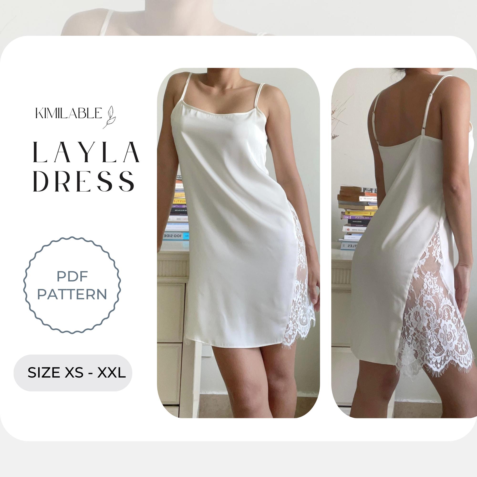 Layla Dress Sleepwear Pattern Silk Slip Dress Pattern Nightwear PDF Pattern Etsy