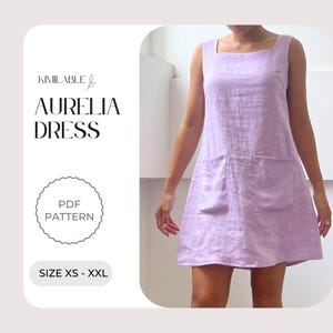 Daily Basic Dress Pattern - Mini Linen Dress Pattern - PDF Sewing Pattern Size XS - XXL