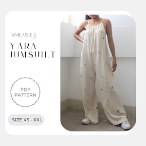 Yara Jumpsuit, Jumpsuit Sewing Pattern, Sleeveless Jumpsuit Size XS-XXL