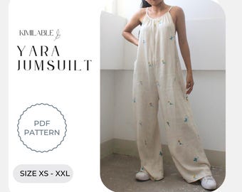 Combinaison Yara, patron de couture de combinaison, combinaison sans manches taille XS-XXL