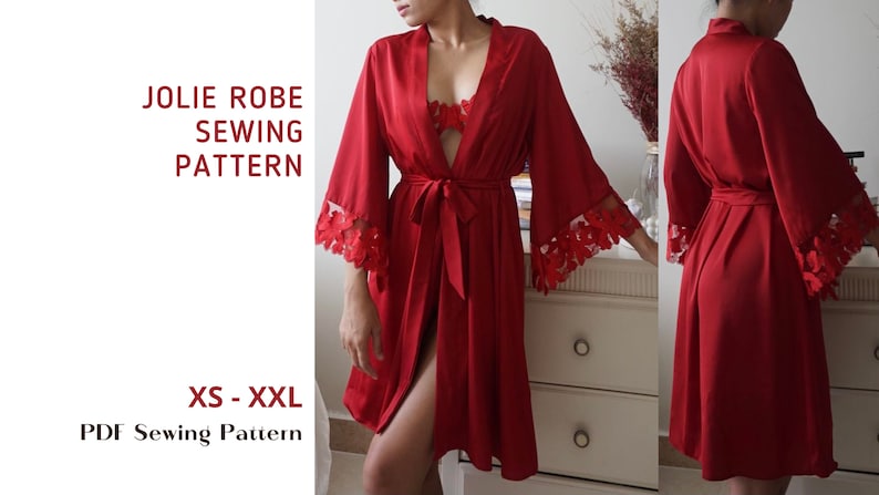Robe Pattern PDF Jolie Silk Robe Pattern Diy Robe Size - Etsy