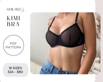 Kimi Bra Pattern, Lingerie Pattern pdf with Instruction