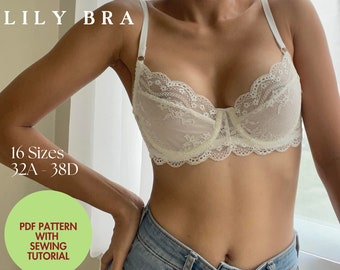 Lily Bra Pattern, Bra Pattern pdf, Lingerie Sewing with Instructions