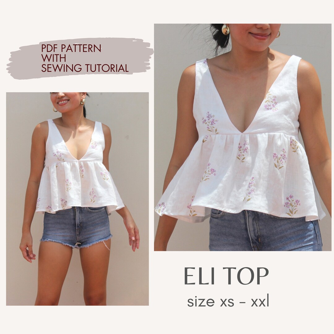 Eli Top Pdf Sewing Pattern, Top Sewing Pattern, Women Shirt Pattern