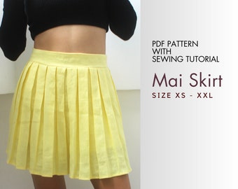 Mai Skirt Mini Skirt pattern pdf short skirt pattern women sewing pattern digital pattern