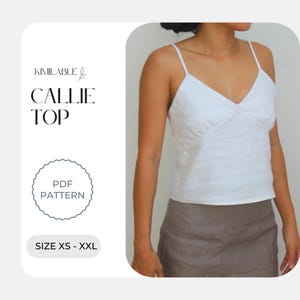 Callie Top Pattern - Easy Top Sewing Pattern Size xs-xxl