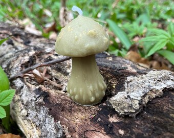 Handmade Beeswax Mushroom Candle, Natural Home Decor
