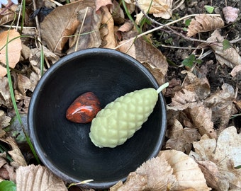 Tannenzapfen Bienenwachskerze, Tannenzapfen Kerze, Pinecone Candle