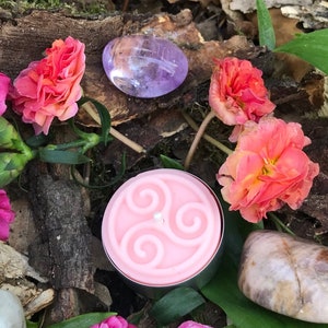 Theelichtjesset met bloemengeur, sojawas, meditatiekaarsen