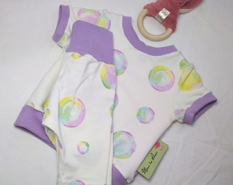 Sommer Set Baby Kind T-Shirt kurze Leggings Seifenblasen Bubbles Gr. 56