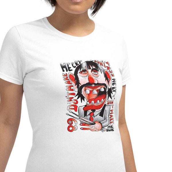 Women's Tshirt / 60s / Portrait / Music / Ringo / Beatles / Original illustration / Black and red / Caricature by Jojo Lapin
